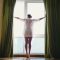 Woman In The Morning Wearing Transparent Bikini for Photo Shoot