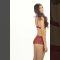 red lingerie transparent swimsuit Monday fashion show model ramp walk